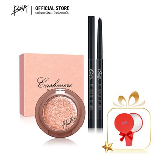 Combo Mắt Cuốn Hút - 1 phấn mắt Cashmere 1.8g + 1 gel kẻ mắt 0.3g tặng 1 gương 5g - Bbia Official Store