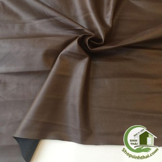 Vải da may quần áo - vải giả da màu nâu đậm da bò [ 50cm x khổ 1,4m ] - Cắt liền thành 1 tấm tùy số lần đặt