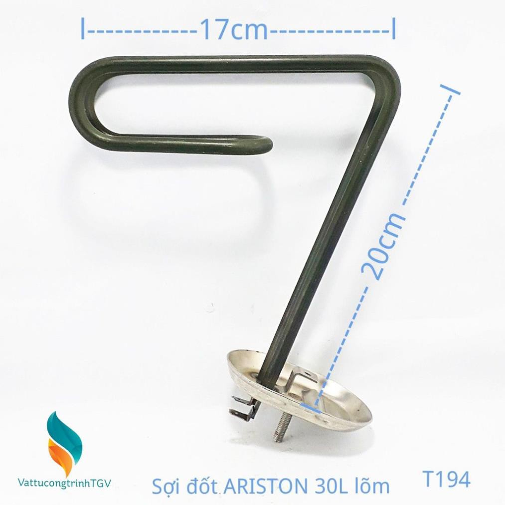 Bộ sợi đốt bát lõm 6,5*20+17cm + Zoăng + Thanh magie 3mm cho Bình nóng lạnh ARISTON 30L (194+344+204)
