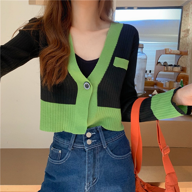 Áo khoác YEYA dệt kim mỏng tay dài phong cách Hàn Quốc cho nữ