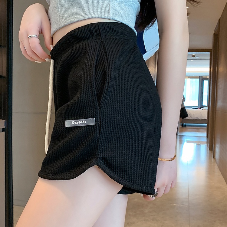 SUXI Quần Short Thể Thao Ống Rộng Lưng Cao Màu Sắc Đơn Giản Cho Nữ