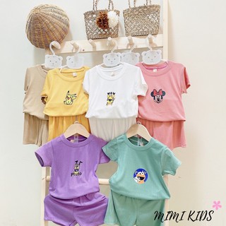 Bộ Cotton gân cộc tay siêu đẹp cho bé Mimi Kids