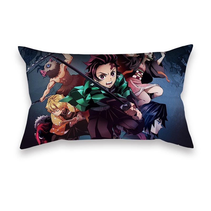 Vỏ Gối Chữ Nhật In Hình Demon Slayer Kimetsu No Yaiba 50X30Cm