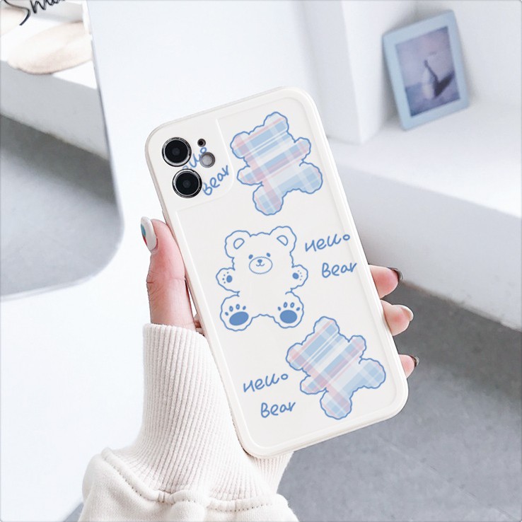 Ốp lưng iphone viền nổi bóng hello bear 6/6plus/6s/6splus/7/7plus/8/8plus/x/xr/xs/11/12/pro/max/promax - Awifi U3-5