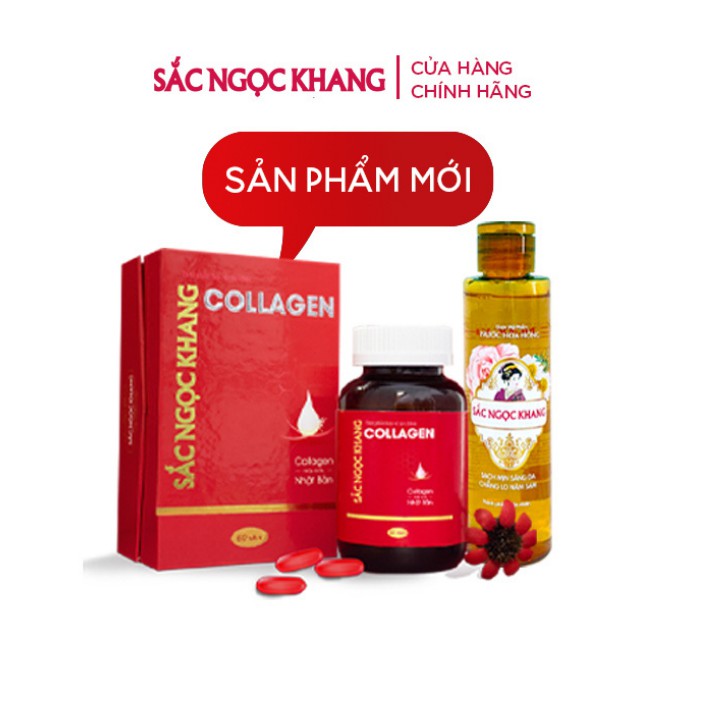 Combo COLLAGEN Sắc Ngọc Khang thế hệ mới (100% Collagen Nhật) + Nước Hoa Hồng Sắc Ngọc Khang 145ml