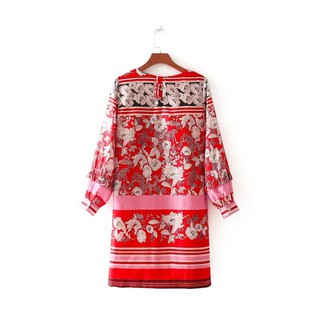 Đầm Zara suông họa tiết boho retro (ảnh thật)
