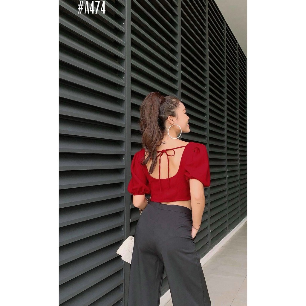 ÁO CROPTOP NƠ, hở lưng sexy phù hợp đi chơi Noel [Moment House]