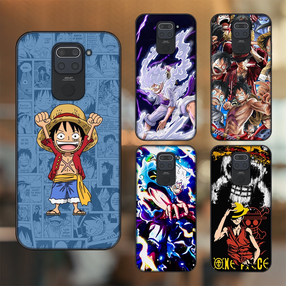 Ốp lưng Xiaomi Redmi Note 9 viền đen in hình Luffy One Piece