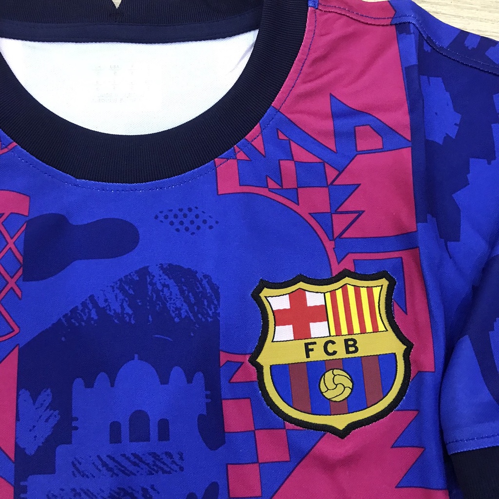 Áo Bóng Đá CLB Barcelona Sân Nhà, Sân Khách 2021 - Chuẩn Mẫu Thi Đấu - Vải Polyester Gai Thái