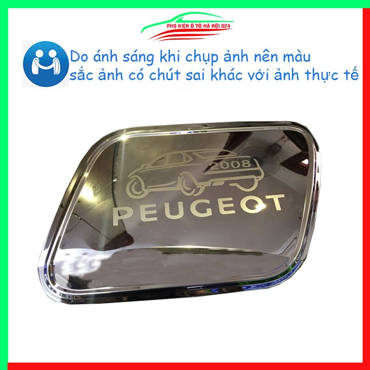 Ốp nắp xăng Peugeot 2008 đời 2020-2023 mạ crom bảo vệ chống trầy trang trí ô tô