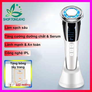 Máy Massage Nóng Lạnh 🍏Tặng Bông Tẩy Trang🍏 Đẩy Tinh Chất, Điện Di, Trị Liệu Ánh Bằng Sáng Sinh Học [BH 6 Tháng]