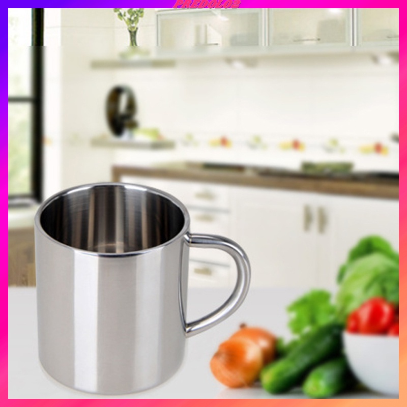Cốc cách nhiệt inox hai lớp 220ml uống trà nước giải khát