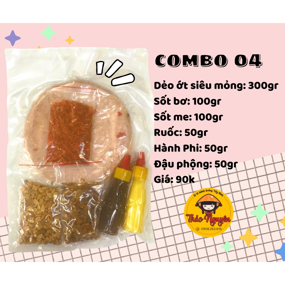 Combo bánh tráng phơi sương rìa muối nhuyễn sa tế hành phi tỏi phi