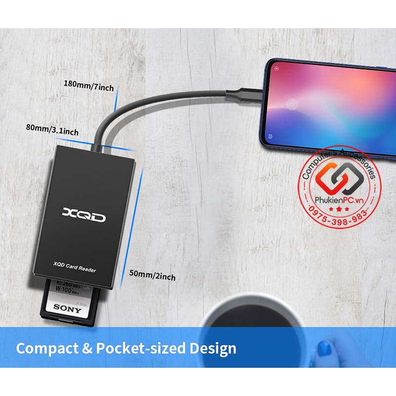 Đầu đọc thẻ nhớ đa năng XQD, SD máy ảnh chuyên nghiệp ra USB 3.0, USB Type-C tốc độ cao