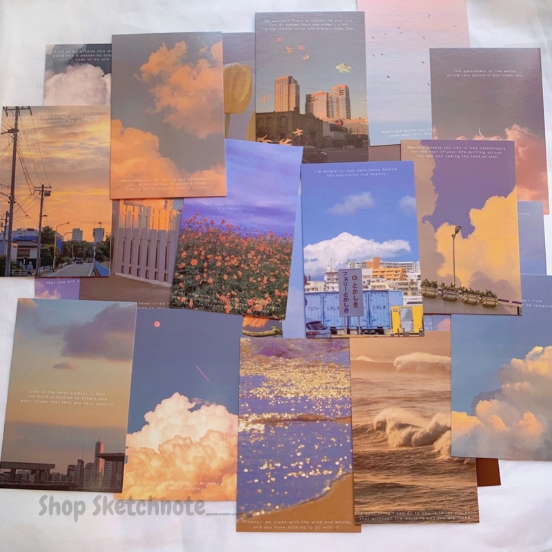 Postcard phong cảnh hoàng hôn bưu thiếp trang trí tường phòng ngủ PC00105