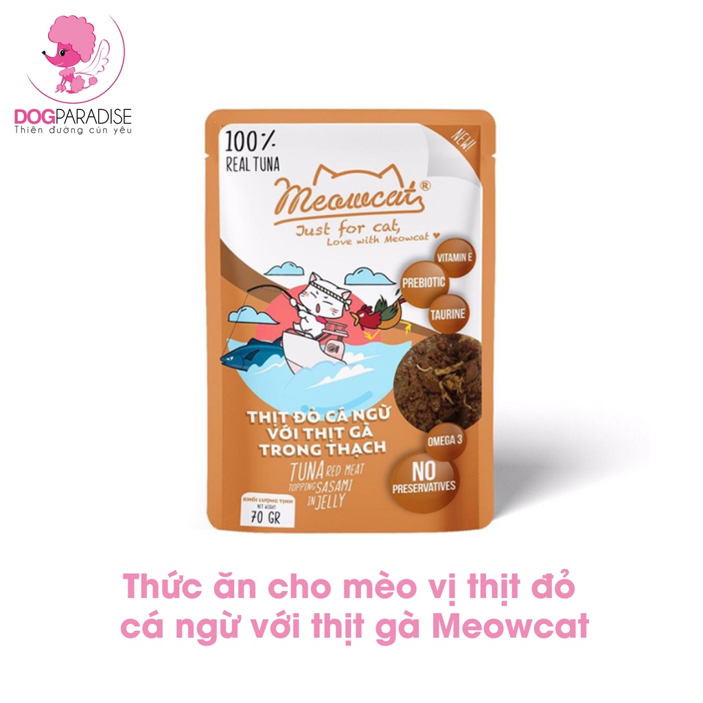 Thức ăn pate cho mèo nhiều vị 70g MEOWCAT - Dog Paradise