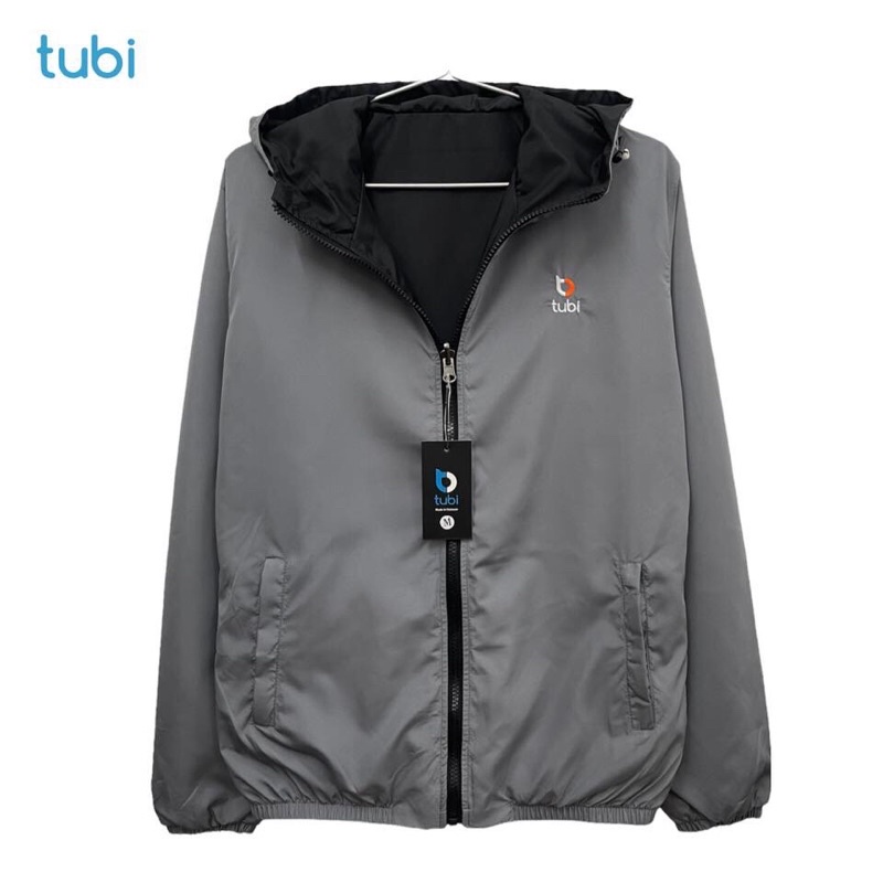 Áo khoác tubi 2 Mặt Nón Liền 4 túi Màu Xám Ghi