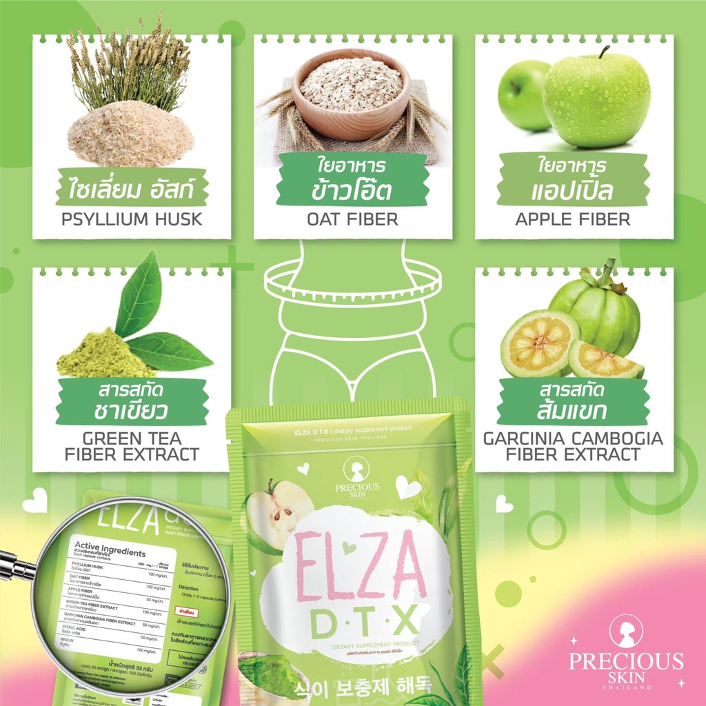 Elza Detox giúp thải độc tố giảm cân đẹp da Thái Lan