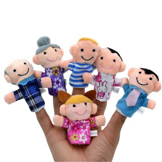 6PCS Lovely Baby Kids Plush Play Game Kids Toys Family Finger toys