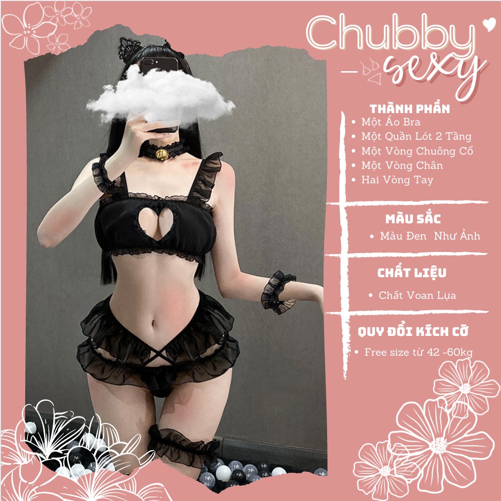 Cosplay Mèo Gợi Cảm,Đồ Ngủ Mèo Quyến Rũ,Nội Y Lady Sexy,Set Đồ Khêu Gợi 5 Chi Tiết Kèm Vòng Cổ Chuông-CPL18-Chubby.Sexy | BigBuy360 - bigbuy360.vn