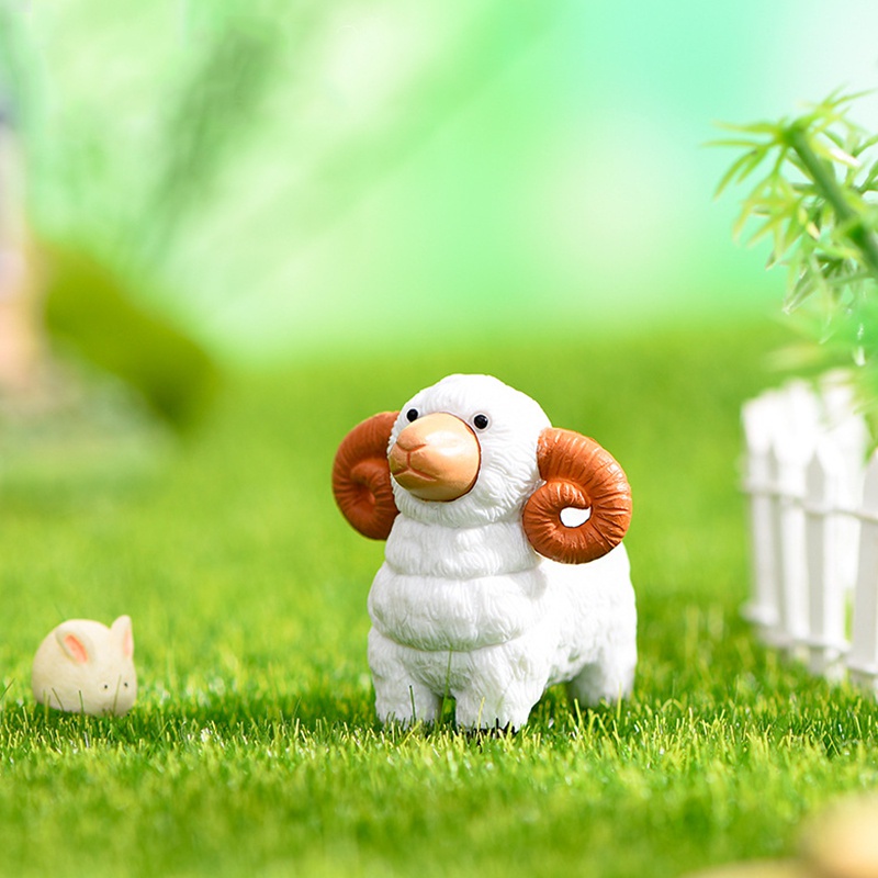 Set 4 Mô Hình Động Vật Mini Bằng Nhựa Resin Dùng Để Trang Trí Vườn Tiểu Cảnh