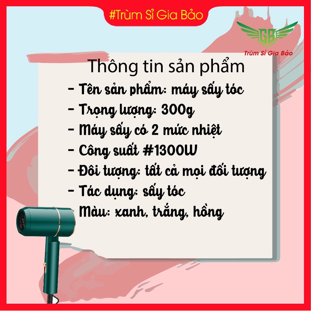 Máy sấy tóc mini gấp gọn công suất lớn tạo kiểu, máy khò tóc 2 chiều nóng lạnh 1200W bảo hành 12 tháng