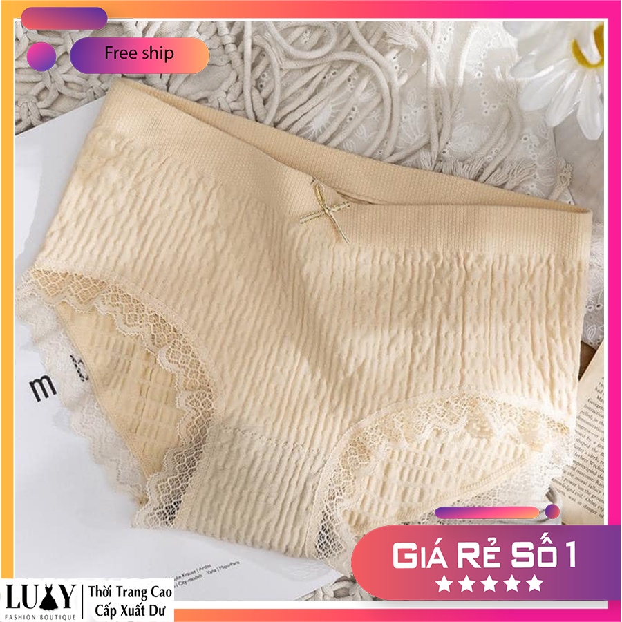 Quần lót nữ Cotton viền ren kháng khuẩn Luxy co giãn 8 chiều V1 | BigBuy360 - bigbuy360.vn