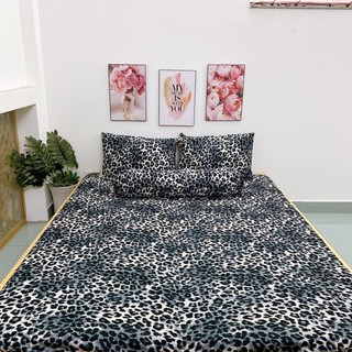 Bộ Drap thun beo chấm bi KO Mền/Chăn (chân nệm dưới 15cm). bộ Ga thun trơn 1m6/1m8. Bộ Ra thun trơn.