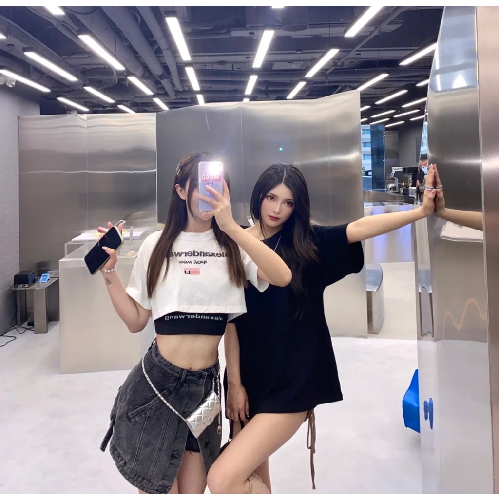 Áo thun croptop tay ngắn dáng rộng in họa tiết mẫu 2020 thời trang mùa hè