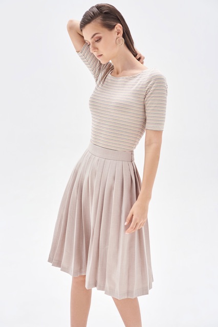 Áo phông kẻ ÀTOUS cổ thuyền tay lỡ chất cotton mềm nhẹ, thoáng mát kiểu dáng trẻ trung đơn giản