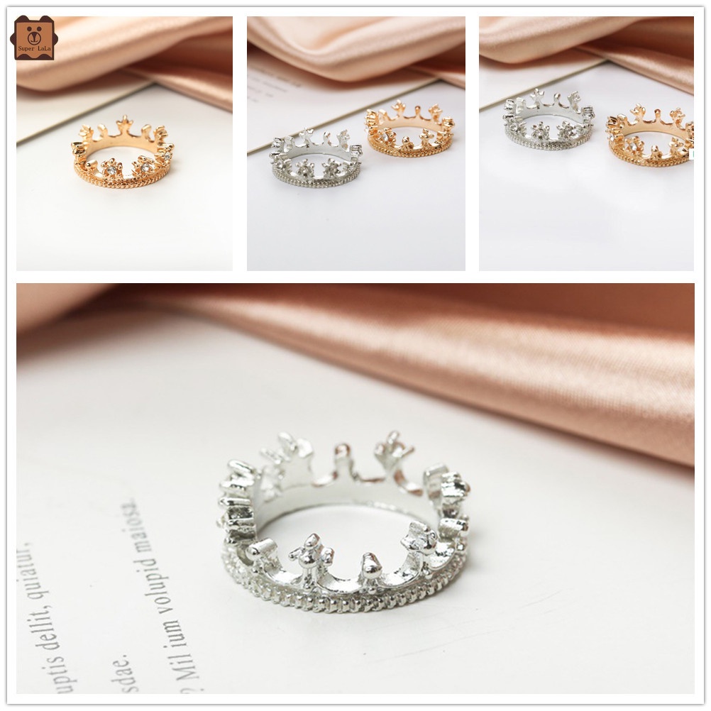 Nhẫn nữ hình vương miện đơn giản thời trang Hàn Quốc