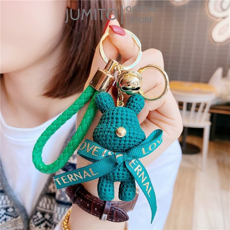 Móc khóa gấu Bear.brich len màu thời thượng móc treo túi xách JUMITO 125