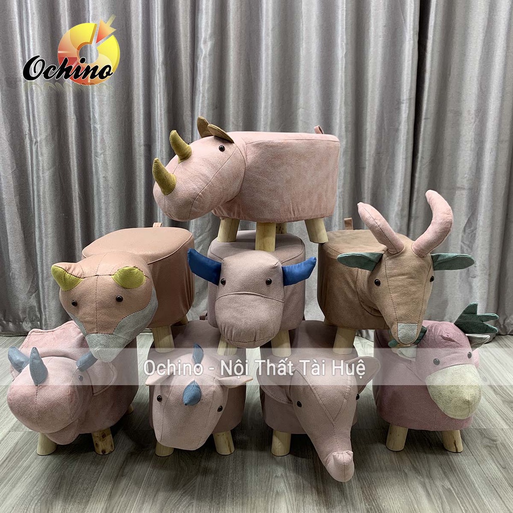 Ghế Đôn Hình Thú, Đôn thú cho bé Chân Gỗ Cao Cấp 29*23 Kèm Ảnh Thật