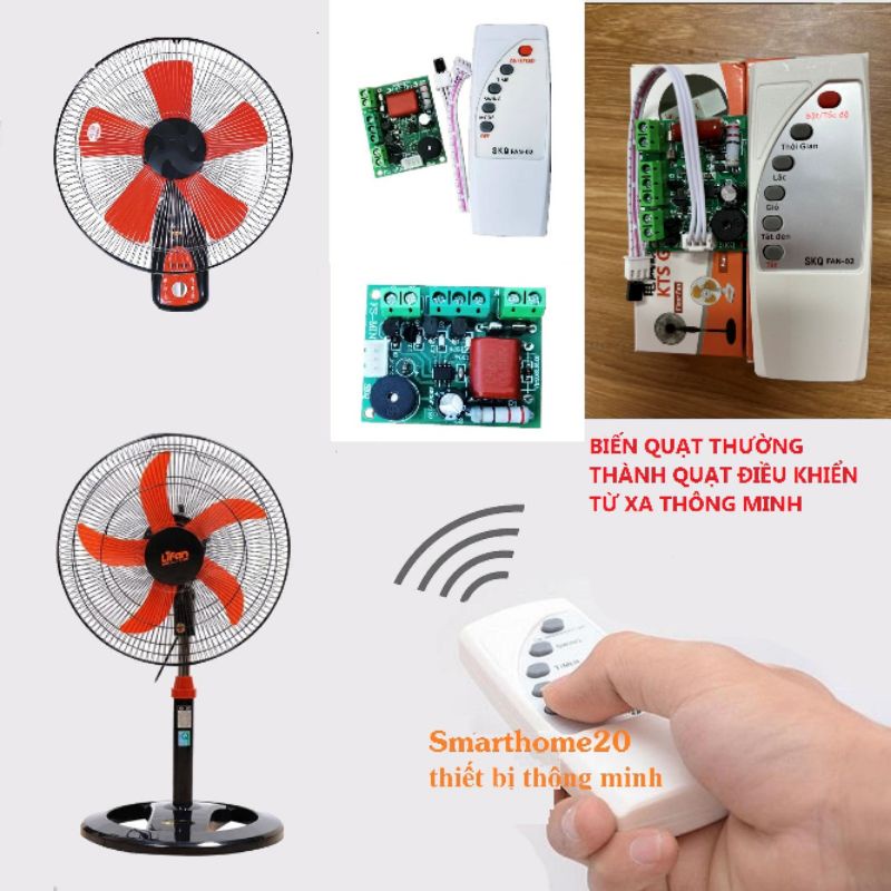 Bộ mạch điều khiển từ xa dùng cho các loại quạt, biến quạt thường thành quạt thông minh