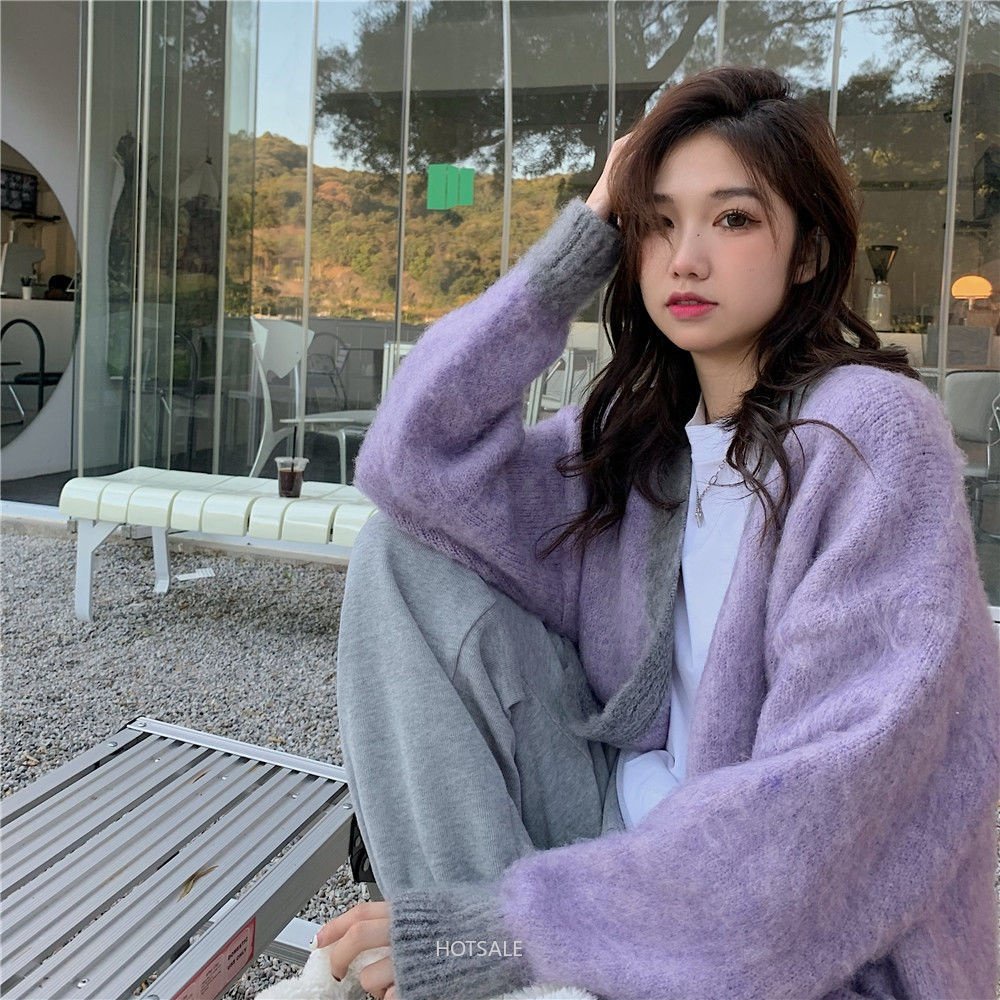 Áo Khoác Cardigan Dệt Kim Mềm Mại Tay Dài Dáng Rộng Cổ Chữ V Phong Cách Phương Tây Dành Cho Nữ