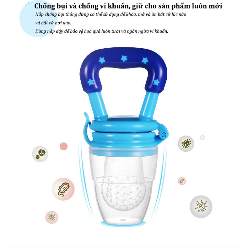 Túi nhai ăn dặm cho bé chất liệu silicon cao cấp an toàn, vệ sinh - Babysafe69
