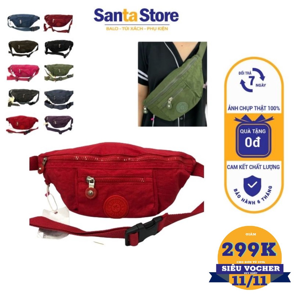 Túi bao tử đeo bụng Kipling KL1806 thời trang nam nữ vải dù nhỏ xinh đẹp đựng điện thoại, ví tiền đi chơi SANTA STORE