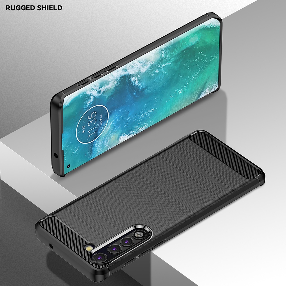 Ốp Điện Thoại tpu Silicone Mềm Chống Sốc Họa Tiết Sợi Carbon Cho Motorola Moto Edge