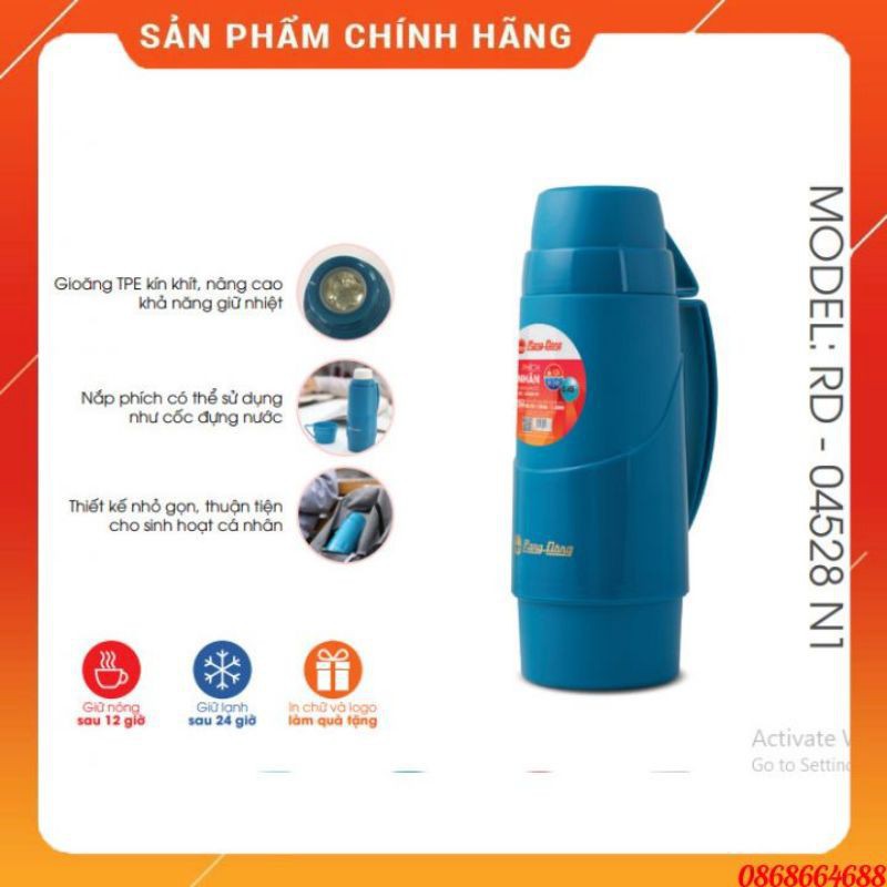 Phích Nước Cá Nhân, Bình Giữ Nhiệt, Pha Trà, Cafe Cao Cấp 450ml RD 04528 N1 Rạng Đông