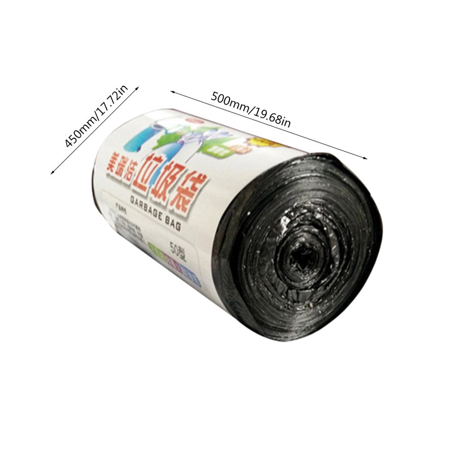 Cuộn túi đựng rác màu đen sử dụng một lần kích thước 50*60 cho khách sạn