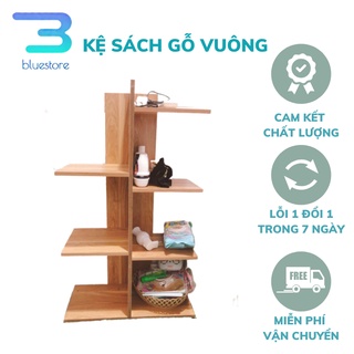 Kệ Sách Vân Gỗ Vuông BLUE STORE - Giá Sách Phòng Làm Việc , KT 80 x 45 x 25 cm , Chất Lượng Tốt - BH 12 Tháng