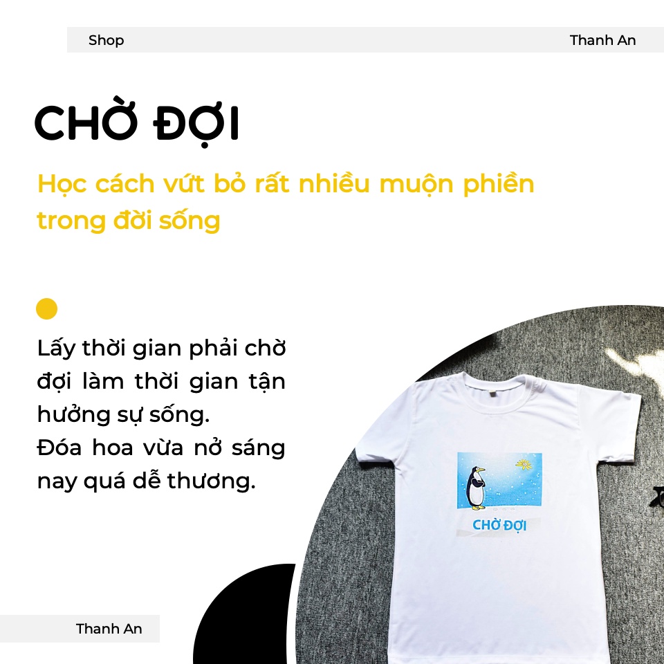 Áo Thun Unisex Nam Nữ, CHỜ ĐỢI ACD3