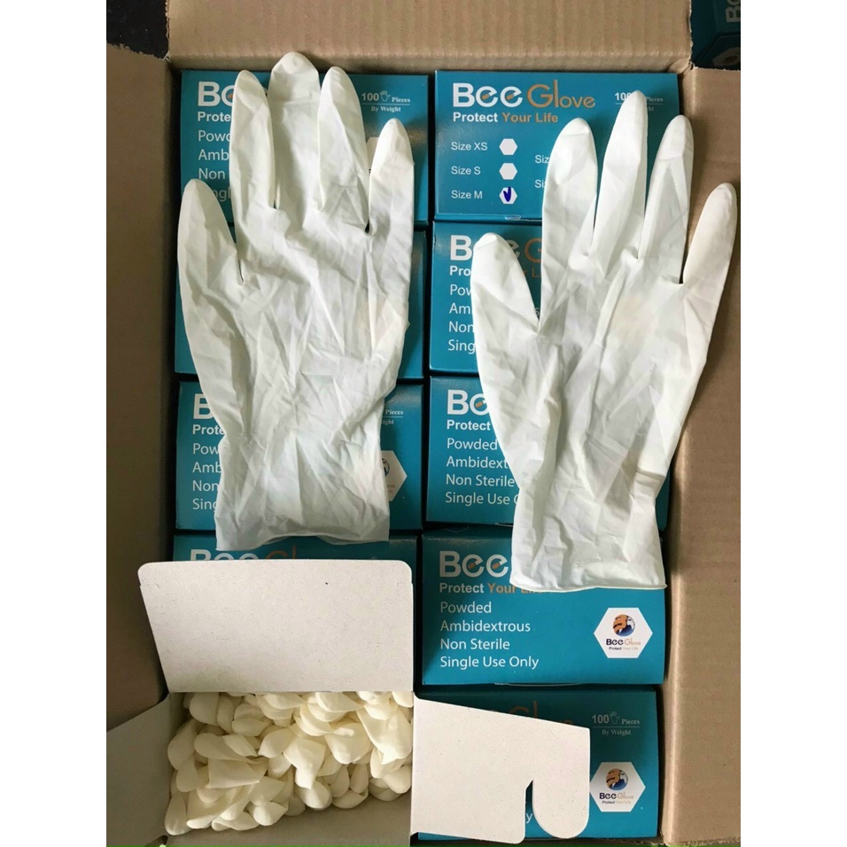 Găng tay y tế Vglove không bột và có bột hộp 100 cái - Chính Hãng Latex