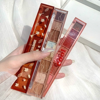 Bảng phấn mắt COOLBARBIE Ruler 8 màu Maple Leaf Pearlescent Matte Sequin Polarized Eyeshadow Palette 8 màu