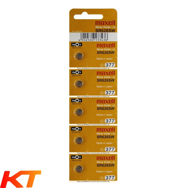 PIN SR626, SR626SW, 377 1.55V MAXELL PIN ĐỒNG HỒ.