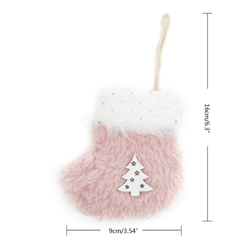 Set 3 Túi Bông Đựng Quà Hình Chiếc Vớ Giáng Sinh Dễ Thương