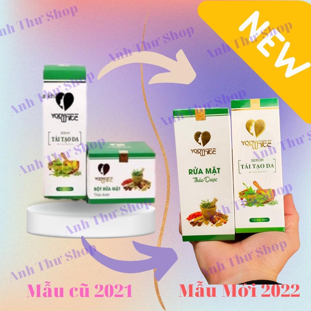 Combo Tái Tạo Da Phương Anh Yody White Serum Tái Tạo Da + Bột Rửa Mặt
