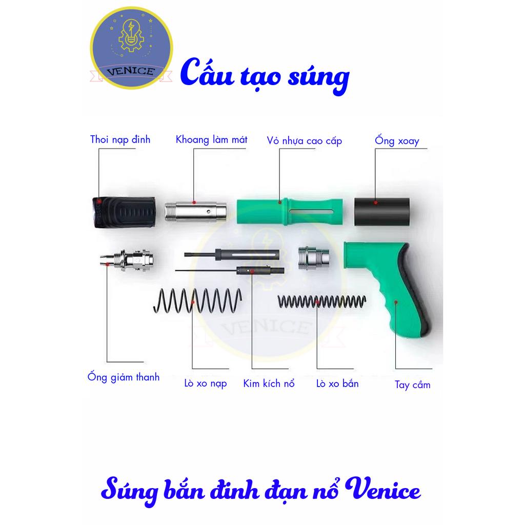 SÚNG BẮN ĐINH ĐẠN NỔ VENICE - CHỈNH LỰC 5 CHẾ ĐỘ - TẶNG BỘ QUÀ 6 MÓN - BẢO HÀNH 12 THÁNG