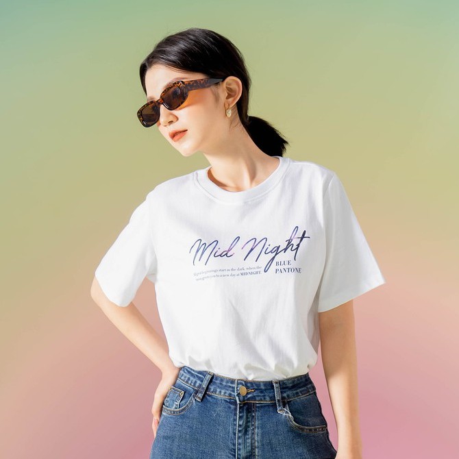 Áo thun tay lỡ Méo shop phông chữ cổ tròn cotton in chữ What color are you freesize form rộng
