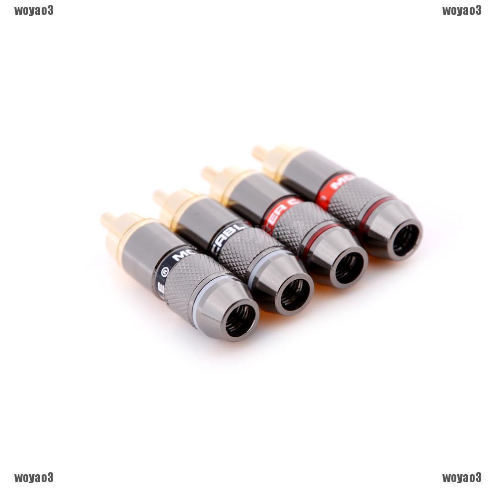 Set 4 Phích Cắm Âm Thanh RCA Hi-Fi Mạ Vàng Chuyên Dụng